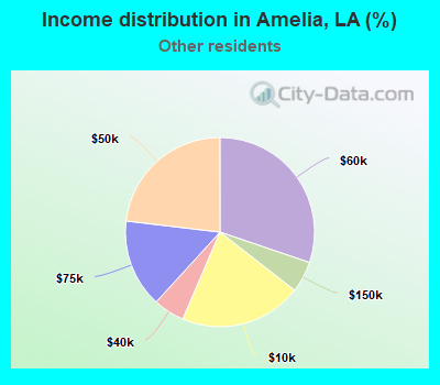 Income distribution in Amelia, LA (%)