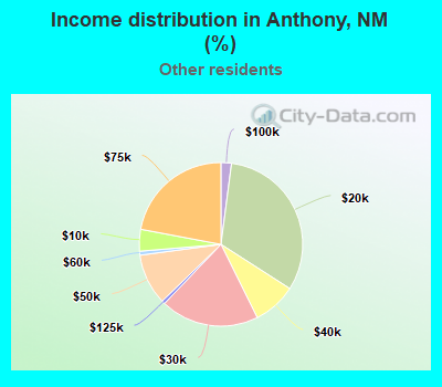 Income distribution in Anthony, NM (%)