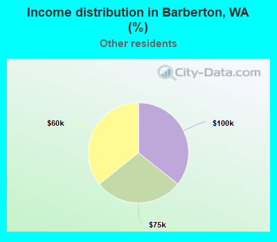 Income distribution in Barberton, WA (%)