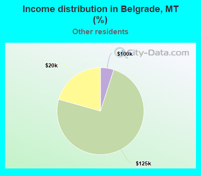 Income distribution in Belgrade, MT (%)