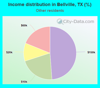 Income distribution in Bellville, TX (%)
