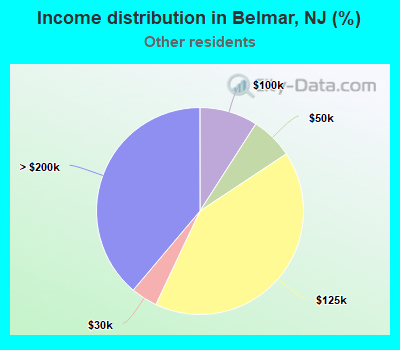 Income distribution in Belmar, NJ (%)