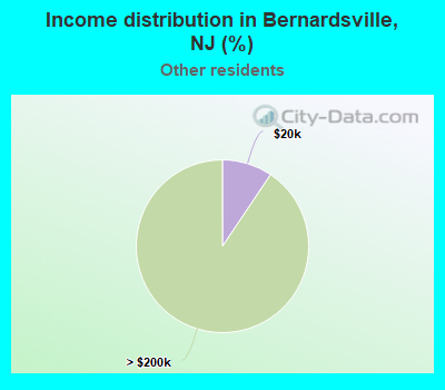 Income distribution in Bernardsville, NJ (%)
