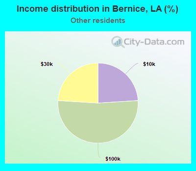 Income distribution in Bernice, LA (%)