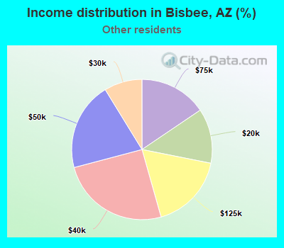 Income distribution in Bisbee, AZ (%)