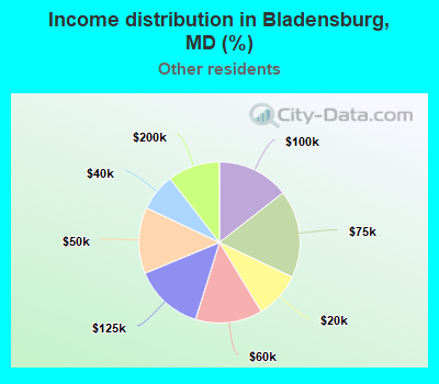 Income distribution in Bladensburg, MD (%)