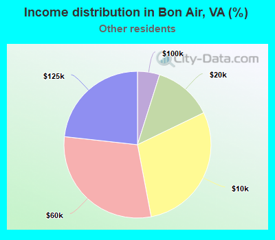 Income distribution in Bon Air, VA (%)