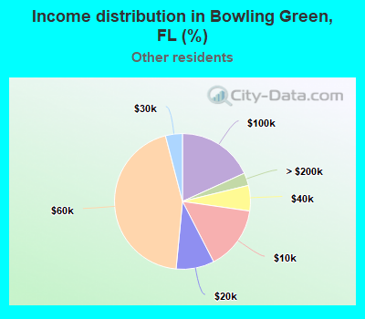 Income distribution in Bowling Green, FL (%)