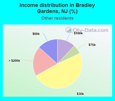 Income distribution in Bradley Gardens, NJ (%)