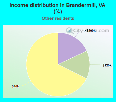 Income distribution in Brandermill, VA (%)