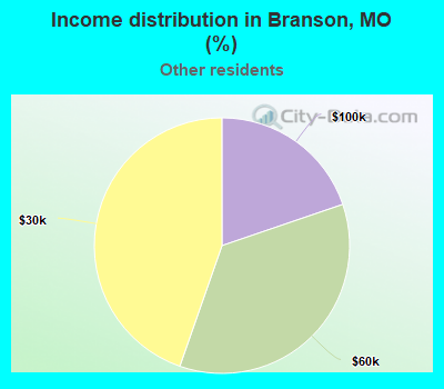 Income distribution in Branson, MO (%)