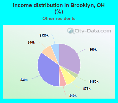 Income distribution in Brooklyn, OH (%)