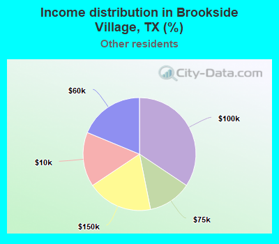 Income distribution in Brookside Village, TX (%)