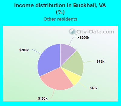 Income distribution in Buckhall, VA (%)