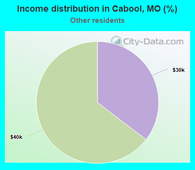 Income distribution in Cabool, MO (%)
