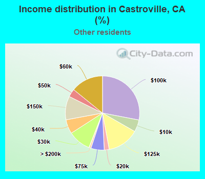 Income distribution in Castroville, CA (%)