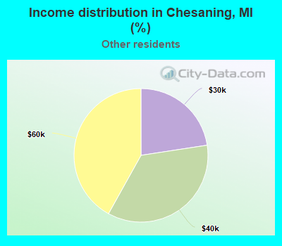 Income distribution in Chesaning, MI (%)