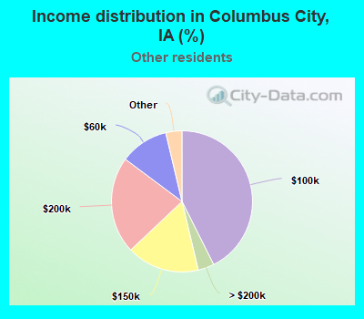 Income distribution in Columbus City, IA (%)