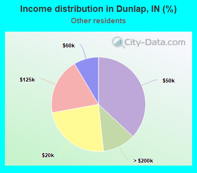 Income distribution in Dunlap, IN (%)