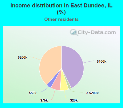 Income distribution in East Dundee, IL (%)