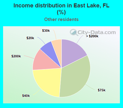 Income distribution in East Lake, FL (%)