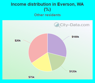 Income distribution in Everson, WA (%)