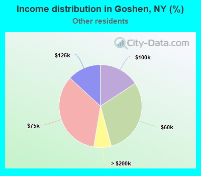 Income distribution in Goshen, NY (%)