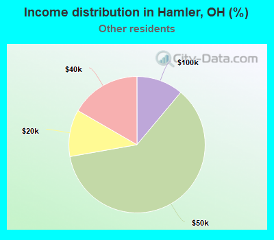 Income distribution in Hamler, OH (%)