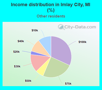 Income distribution in Imlay City, MI (%)