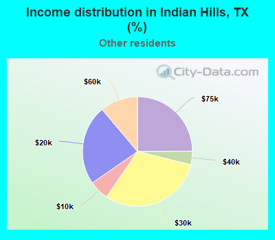 Income distribution in Indian Hills, TX (%)