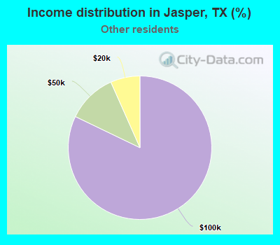 Income distribution in Jasper, TX (%)