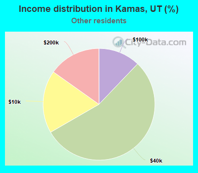 Income distribution in Kamas, UT (%)