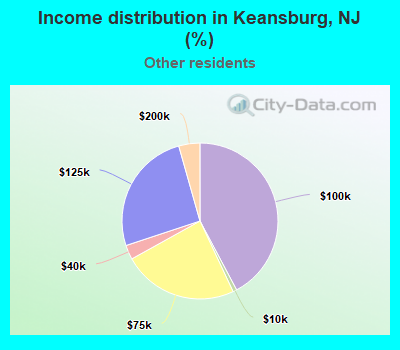 Income distribution in Keansburg, NJ (%)