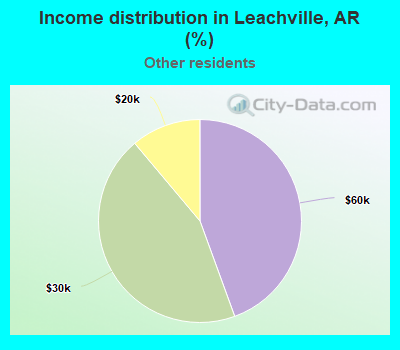 Income distribution in Leachville, AR (%)