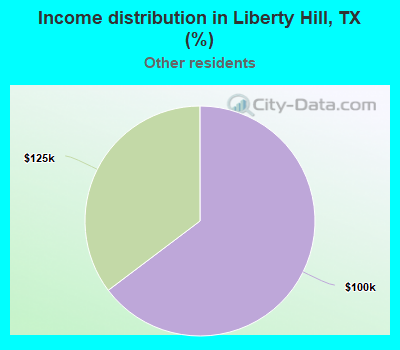 Income distribution in Liberty Hill, TX (%)