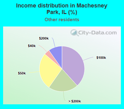 Income distribution in Machesney Park, IL (%)