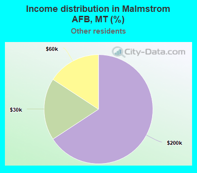 Income distribution in Malmstrom AFB, MT (%)