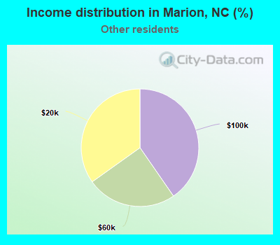 Income distribution in Marion, NC (%)