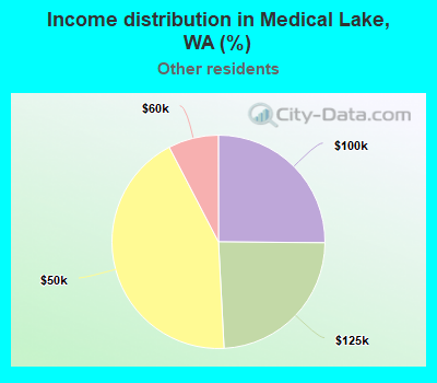 Income distribution in Medical Lake, WA (%)