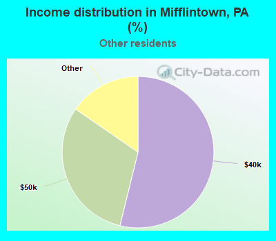 Income distribution in Mifflintown, PA (%)