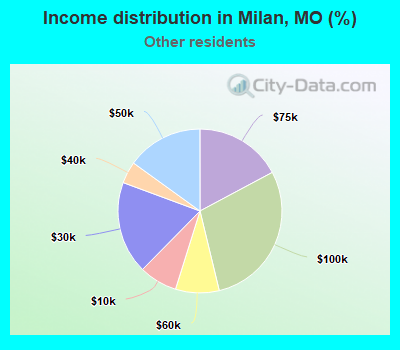 Income distribution in Milan, MO (%)