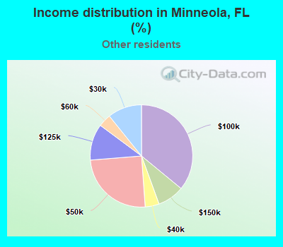 Income distribution in Minneola, FL (%)