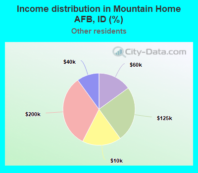 Income distribution in Mountain Home AFB, ID (%)