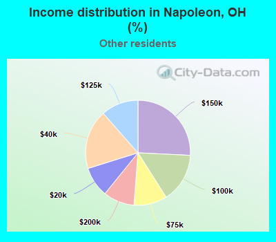 Income distribution in Napoleon, OH (%)