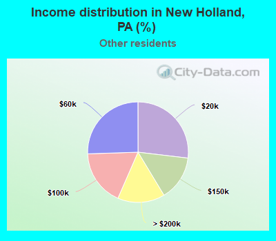 Income distribution in New Holland, PA (%)