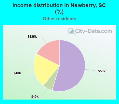 Income distribution in Newberry, SC (%)