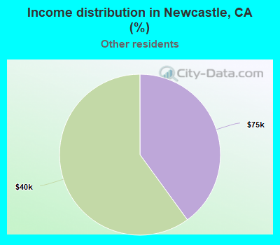 Income distribution in Newcastle, CA (%)