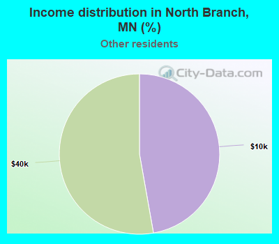 Income distribution in North Branch, MN (%)