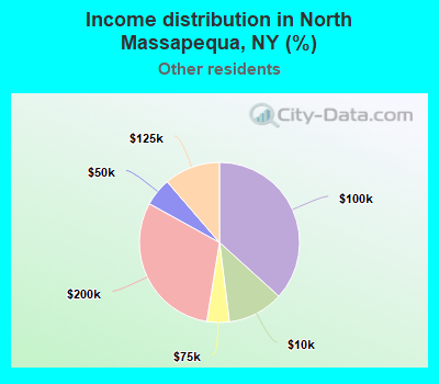 Income distribution in North Massapequa, NY (%)