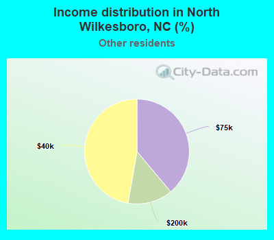 Income distribution in North Wilkesboro, NC (%)